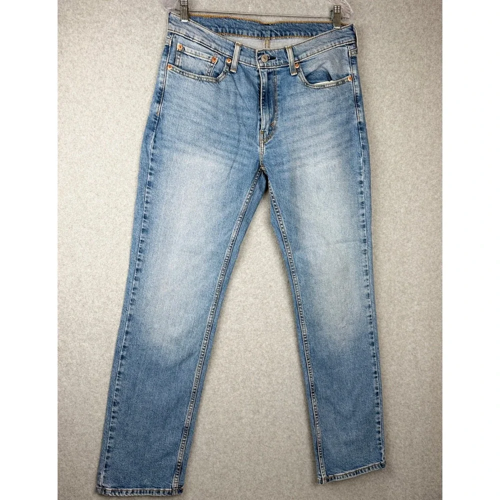 Levis 514 Mens Straight Fit Jeans W32 L32 Light Wash Blue Denim